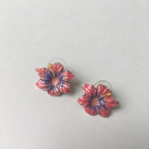 Pink Flower Earrings
